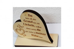 Zirbenherz mit Spruch lächeln... 1
